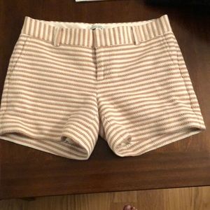 Tan and cream striped shorts